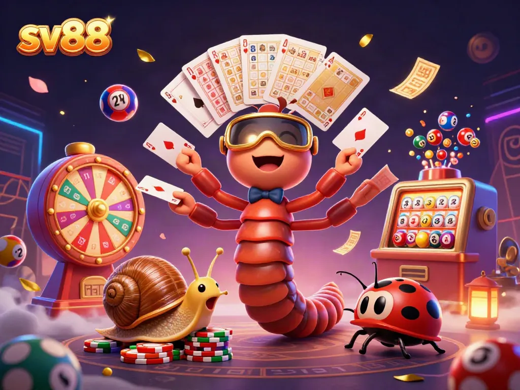 Engage in exciting gameplay at sv88 with a captivating 3D casino illustration.