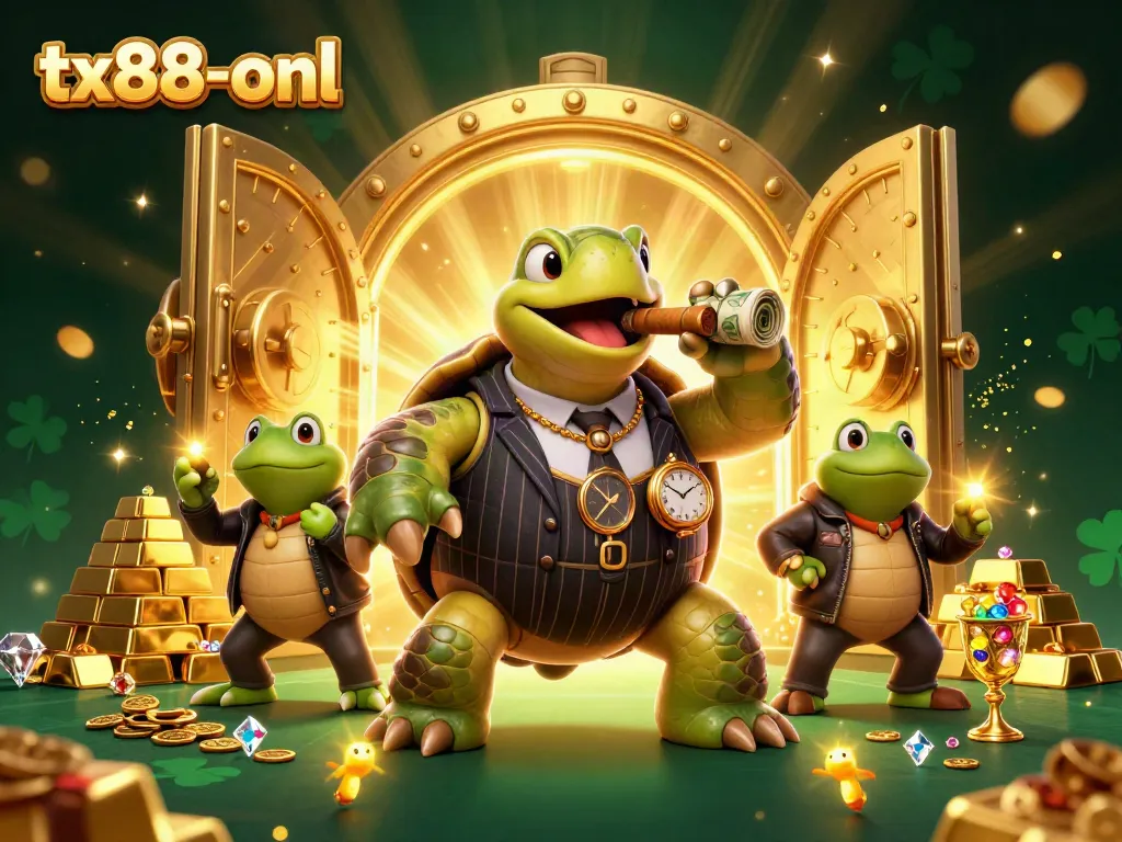 Experience excitement at tx88-onl with a vibrant casino scene featuring characters and treasure.