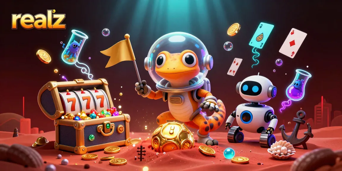Spin and win at the vibrant realz casino nestled in Martian sands, featuring dynamic slots.